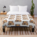 Soft and warm plush blanket with fall foliage design