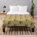 Soft and warm plush blanket featuring an autumn pumpkin patch design