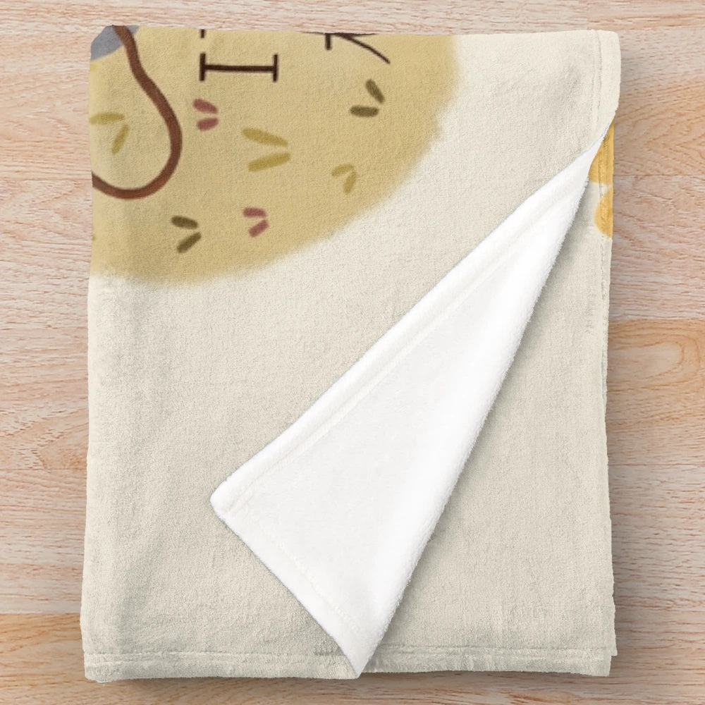Cozy plush blanket with autumn leaves and nature-inspired design