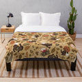Autumn plush blanket with sheep and turnips