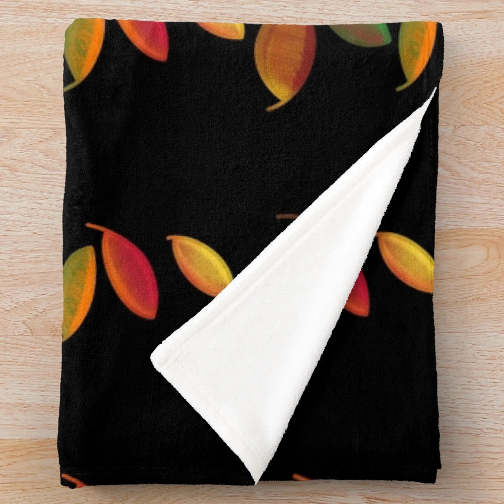 Cozy plush blanket featuring autumn leaves design