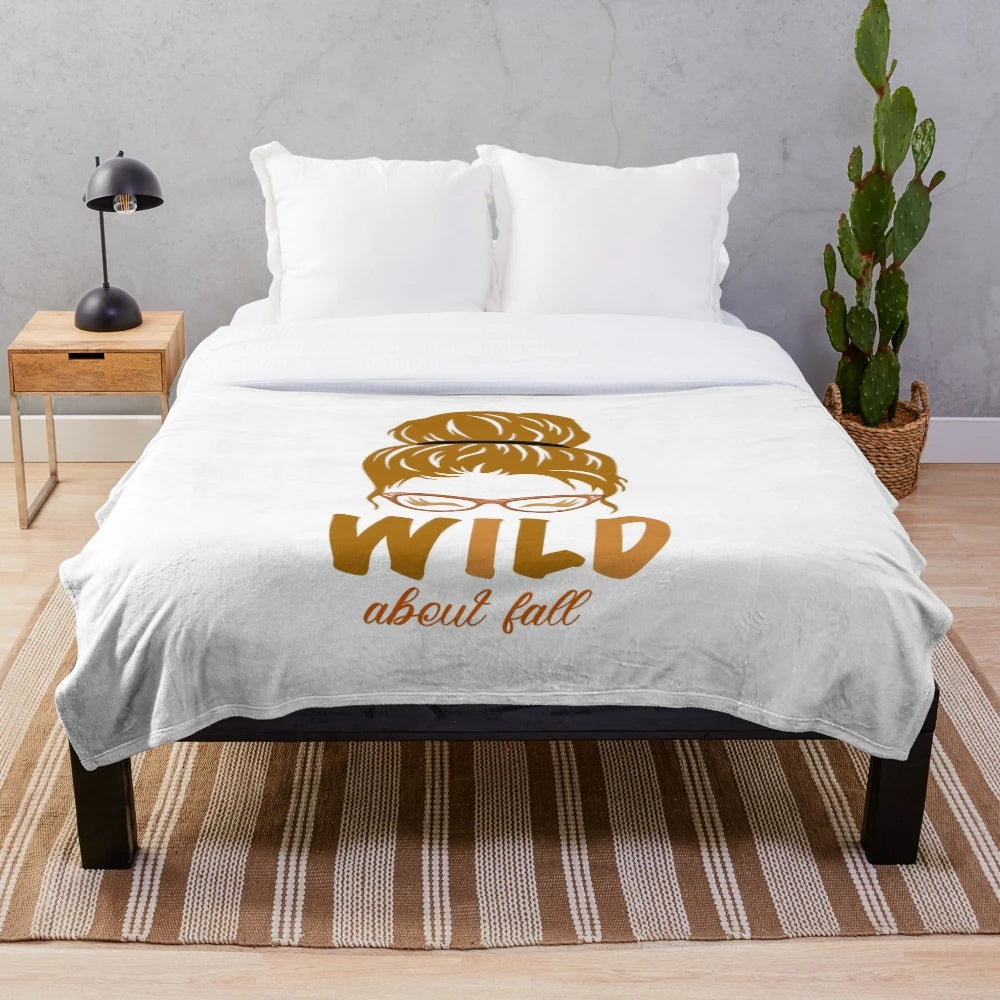 Cozy autumn plush blanket with nature-inspired design