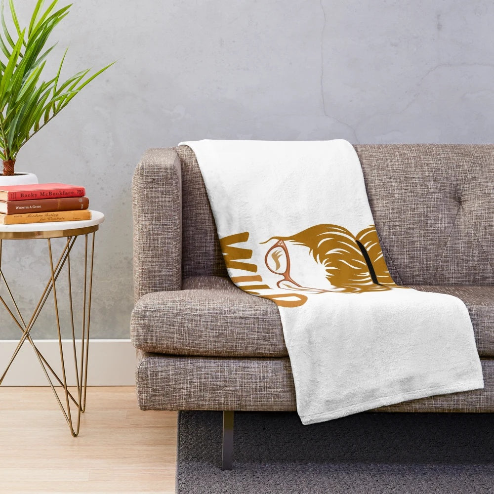 Cozy autumn plush blanket with nature-inspired design