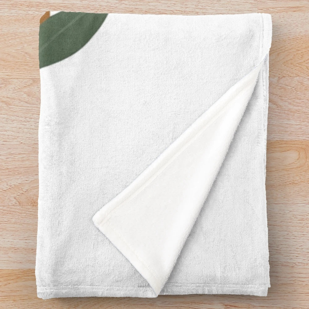 Plush blanket featuring a cute raccoon (trash panda) and autumn nature elements