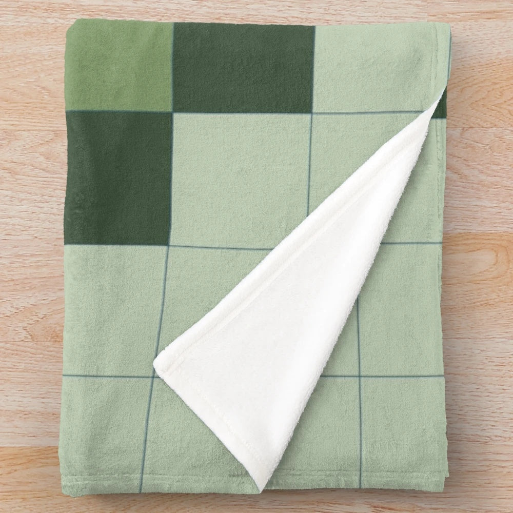 Minimal autumn plush blanket with geometric patterns
