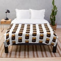 Plush blanket with watercolor autumn and pumpkin design