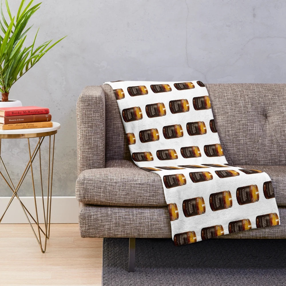 Plush blanket with watercolor autumn and pumpkin design