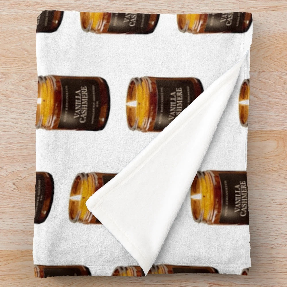 Plush blanket with watercolor autumn and pumpkin design