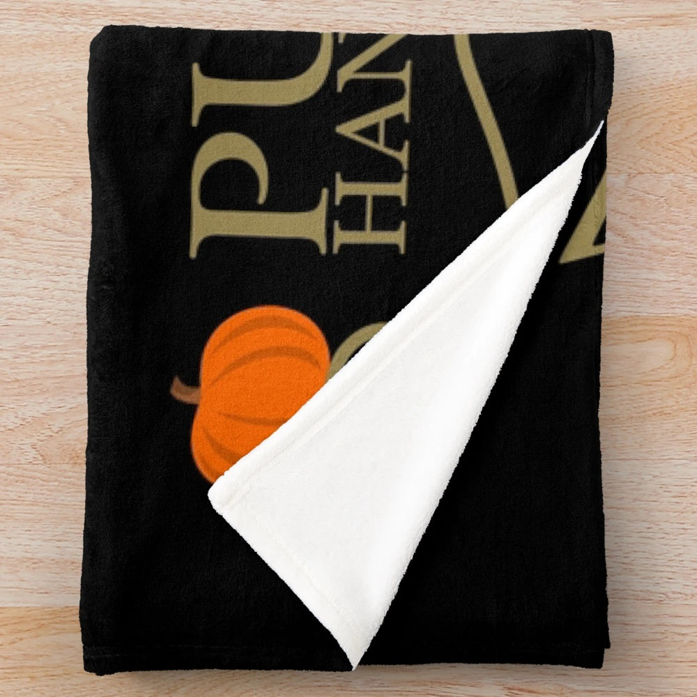 Plush blanket with watercolor pumpkin design