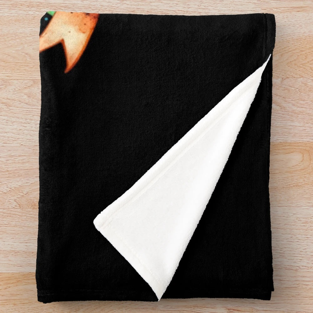 Retro chic pumpkin design on a soft, plush autumn blanket