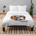 Autumn vibes plush blanket featuring urban fall aesthetic art