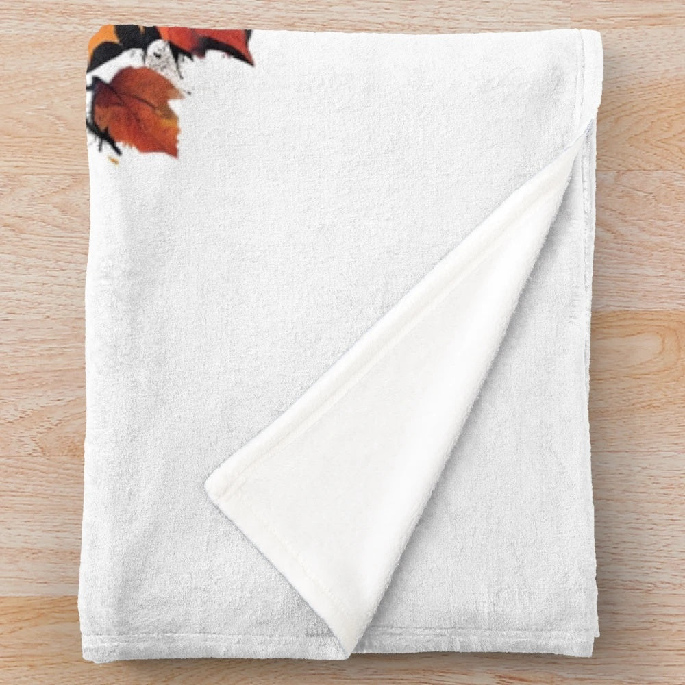 Autumn vibes plush blanket featuring urban fall aesthetic art