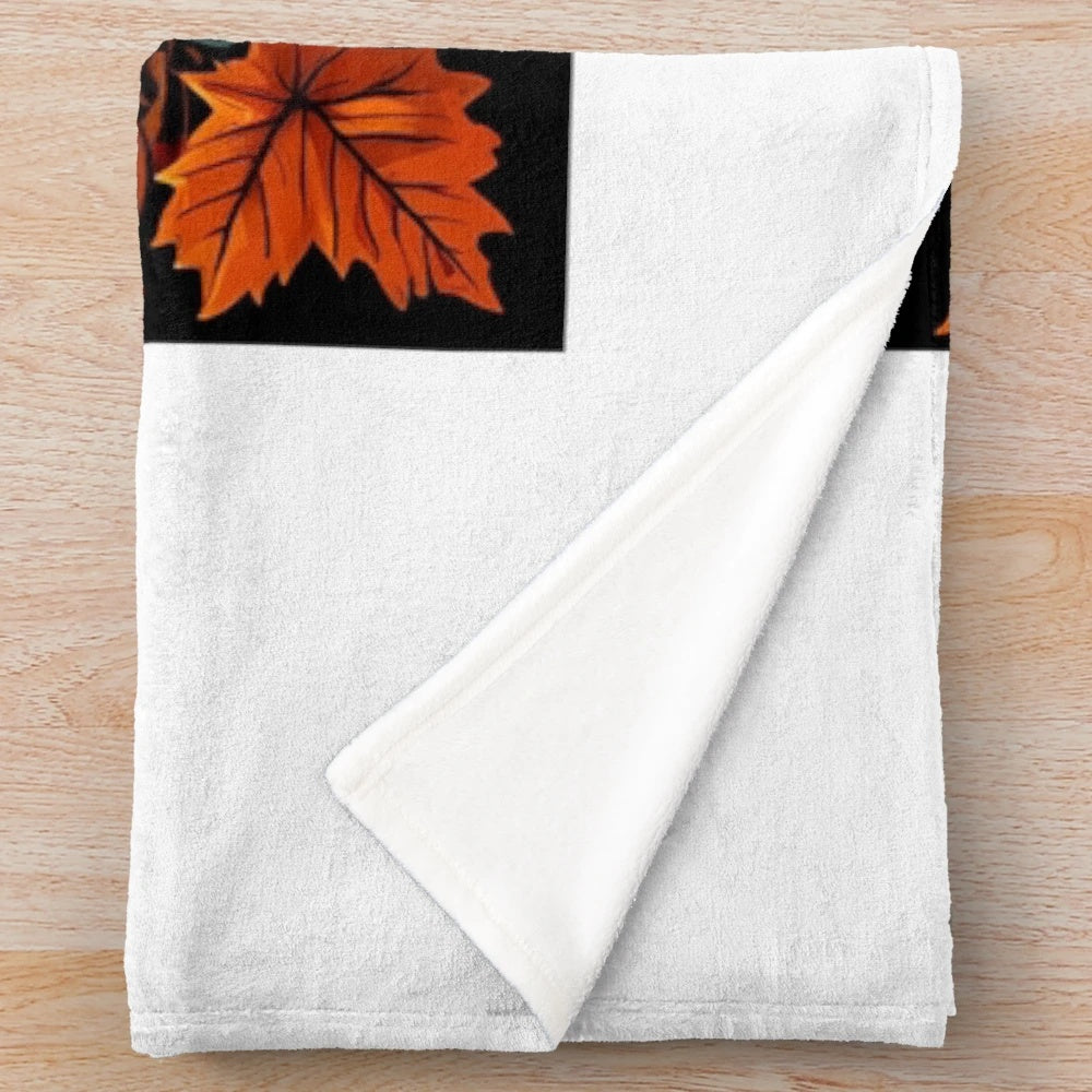 Cozy plush blanket with autumn vibes and urban street art aesthetic