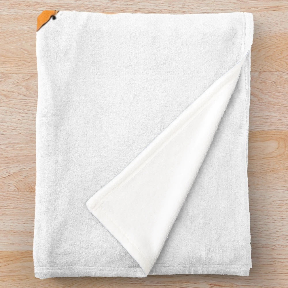 Autumn-themed plush blanket with urban street art and fall aesthetic designs