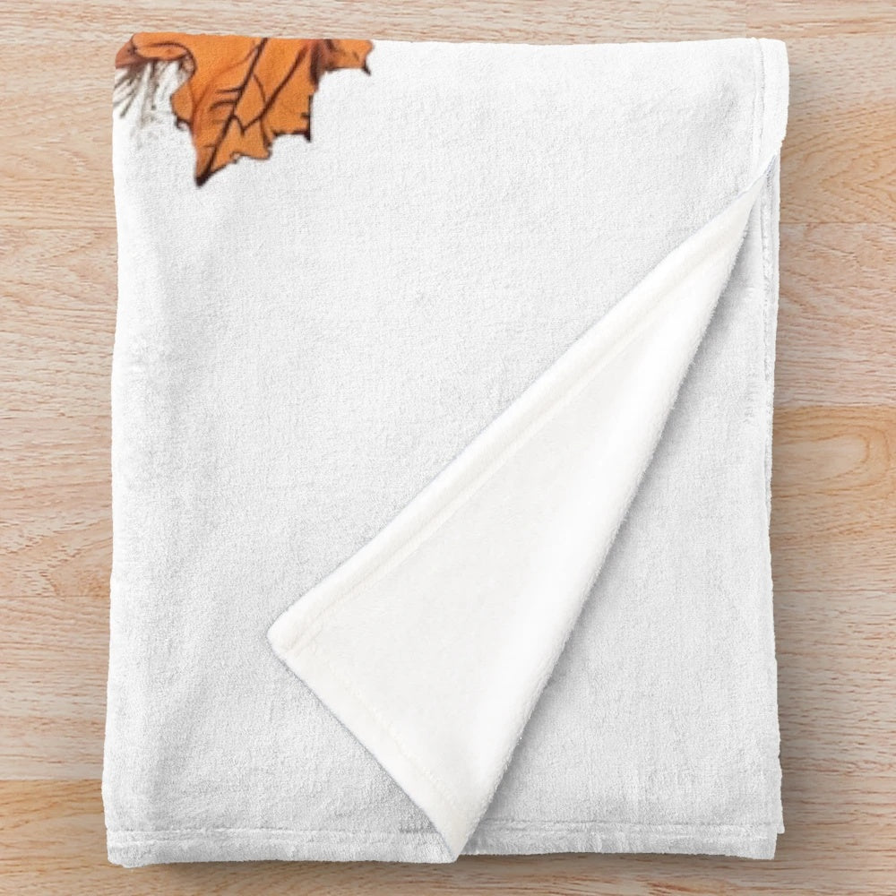 Autumn vibes plush blanket featuring urban street art and fall aesthetic