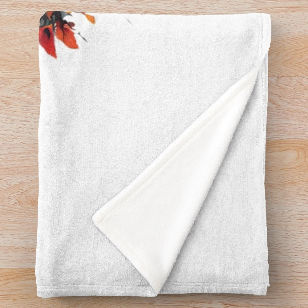 Cozy plush blanket featuring an autumn vibes street art design