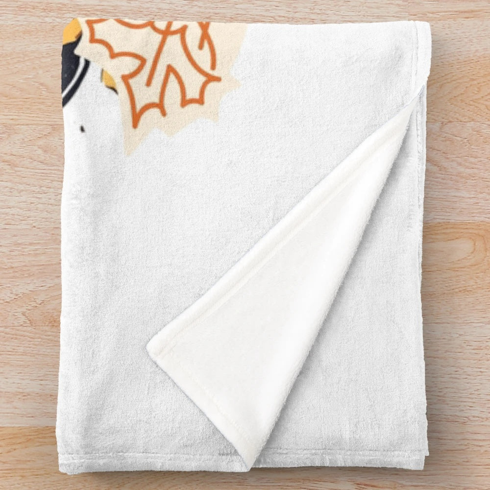 Plush blanket featuring an autumn vibes street art design