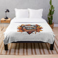Cozy autumn plush blanket featuring urban street art design