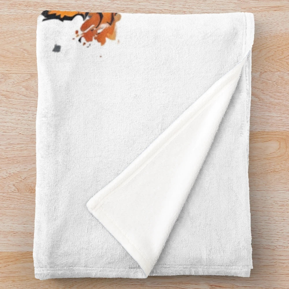 Cozy autumn plush blanket featuring urban street art design