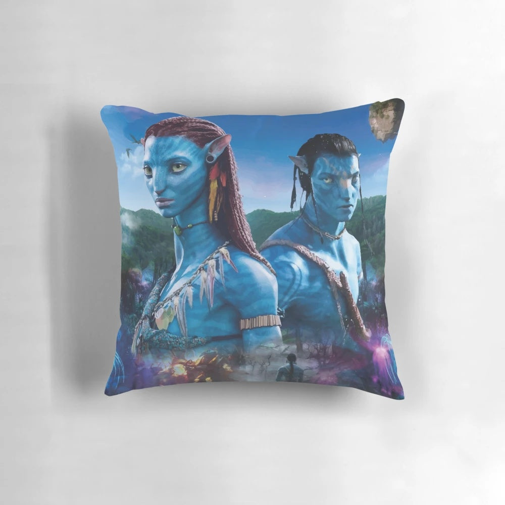 Avatar-inspired movie themed pillow with vibrant colors and graphics