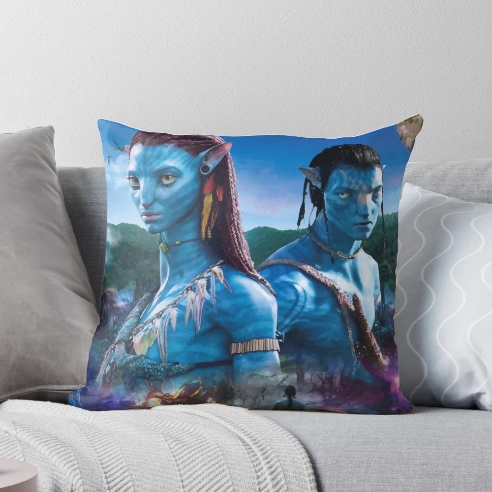 Avatar-inspired movie themed pillow with vibrant colors and graphics