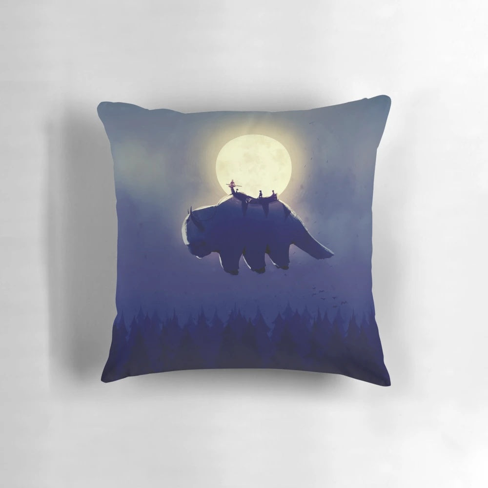 Pillow featuring a night sky scene from the popular anime series Avatar: The Last Airbender