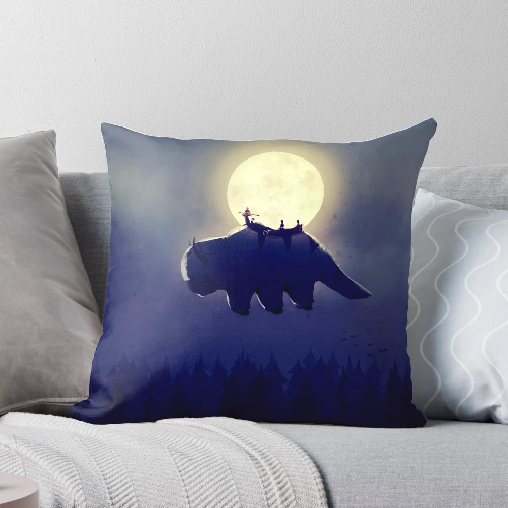 Pillow featuring a night sky scene from the popular anime series Avatar: The Last Airbender