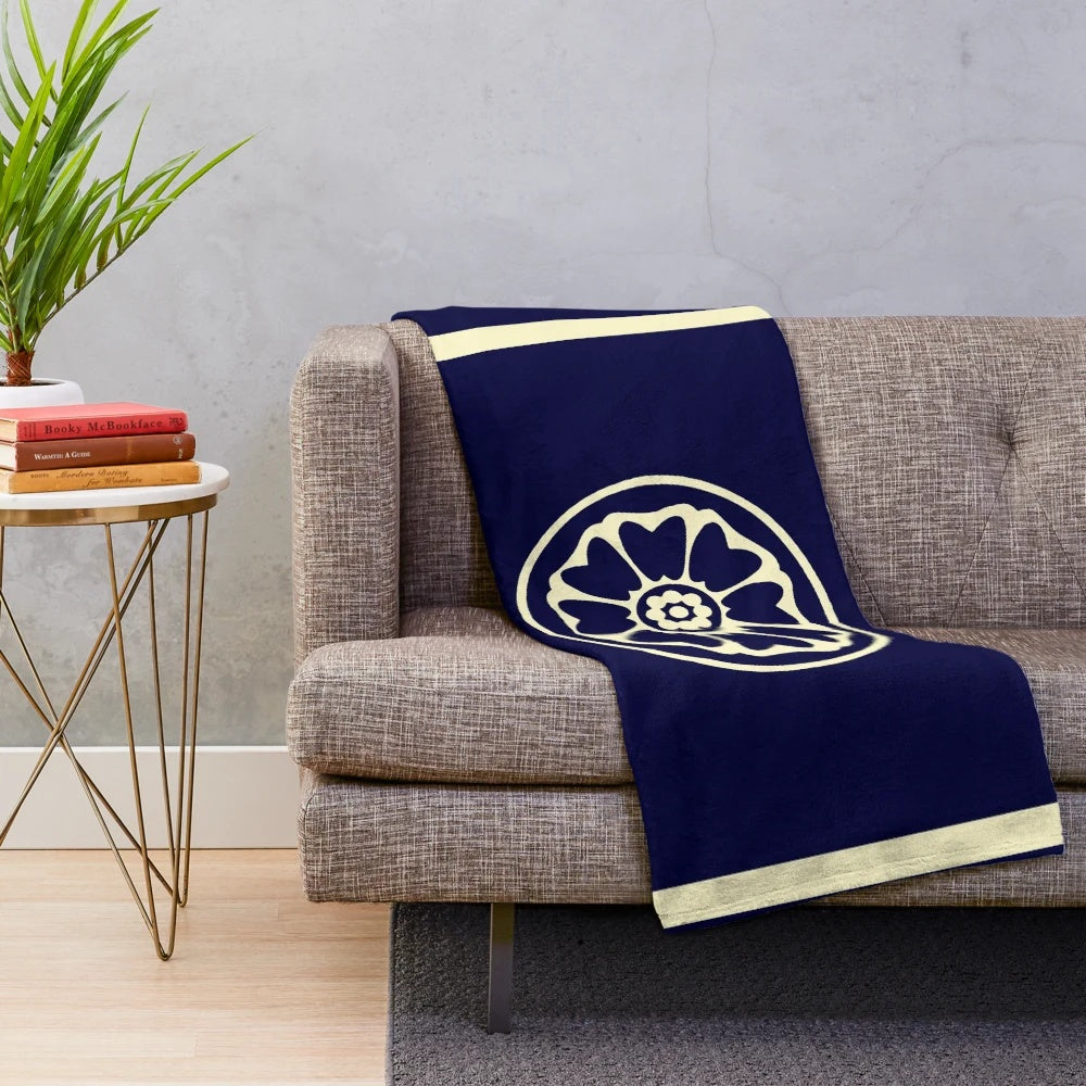 Cozy plush blanket with Order of the White Lotus design, inspired by Avatar: The Last Airbender
