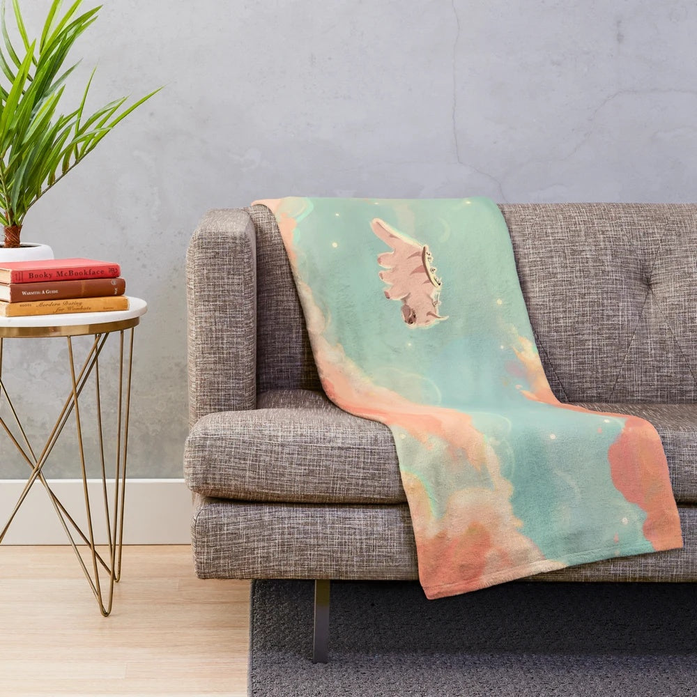 Soft and cuddly Appa plush blanket inspired by Avatar the Last Airbender