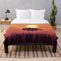 Cozy plush blanket featuring a fantasy art landscape inspired by Avatar: The Last Airbender