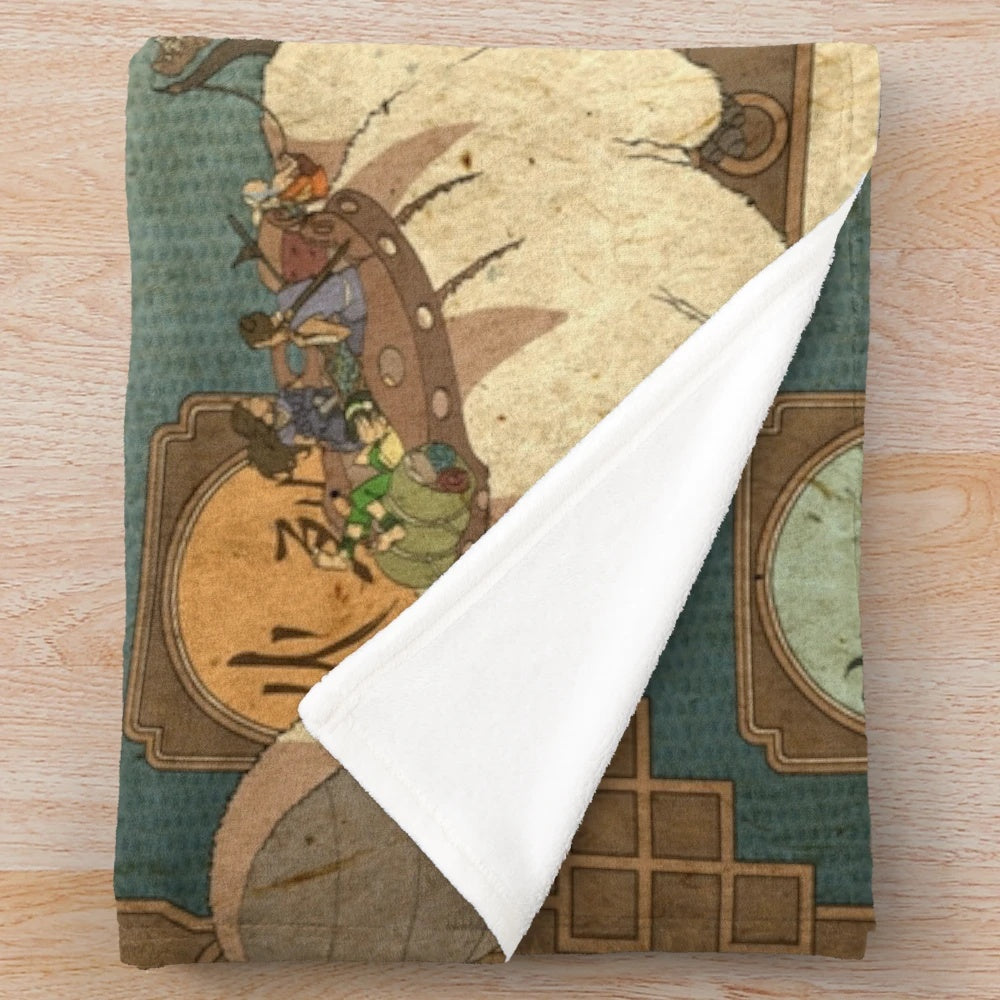 Avatar the Last Airbender inspired plush blanket featuring the world map