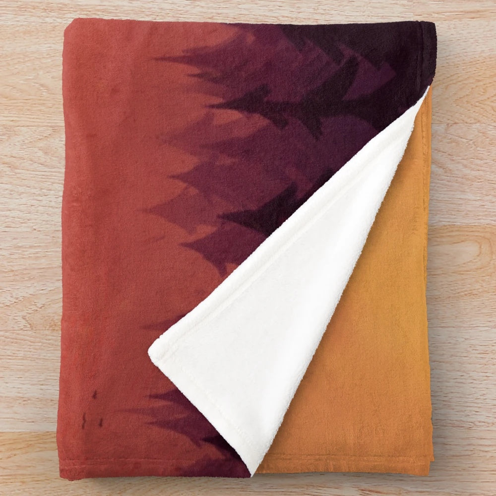 Cozy plush blanket featuring a fantasy art landscape inspired by Avatar: The Last Airbender