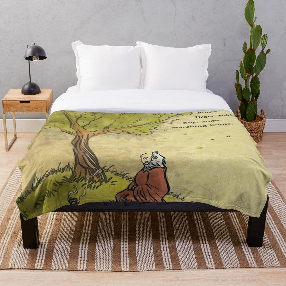 Avatar: The Last Airbender-themed plush blanket featuring characters and elements from the popular cartoon series