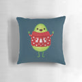 Avocado-shaped pillow with a festive Christmas sweater design