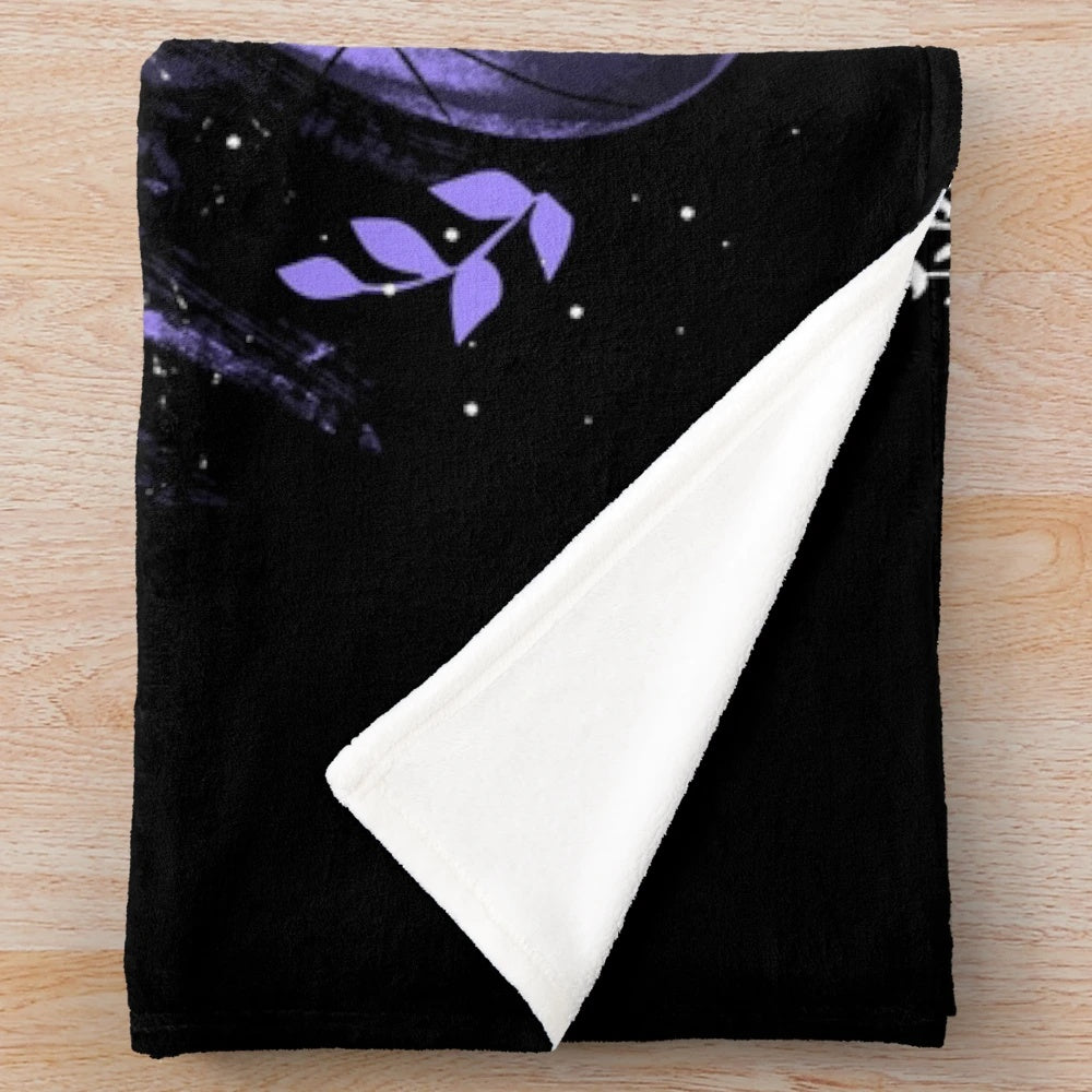 An artistic plush blanket featuring the awakened Nezuko Kamado from the anime series.