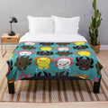 Axolotl plush blanket with cute salamander pattern