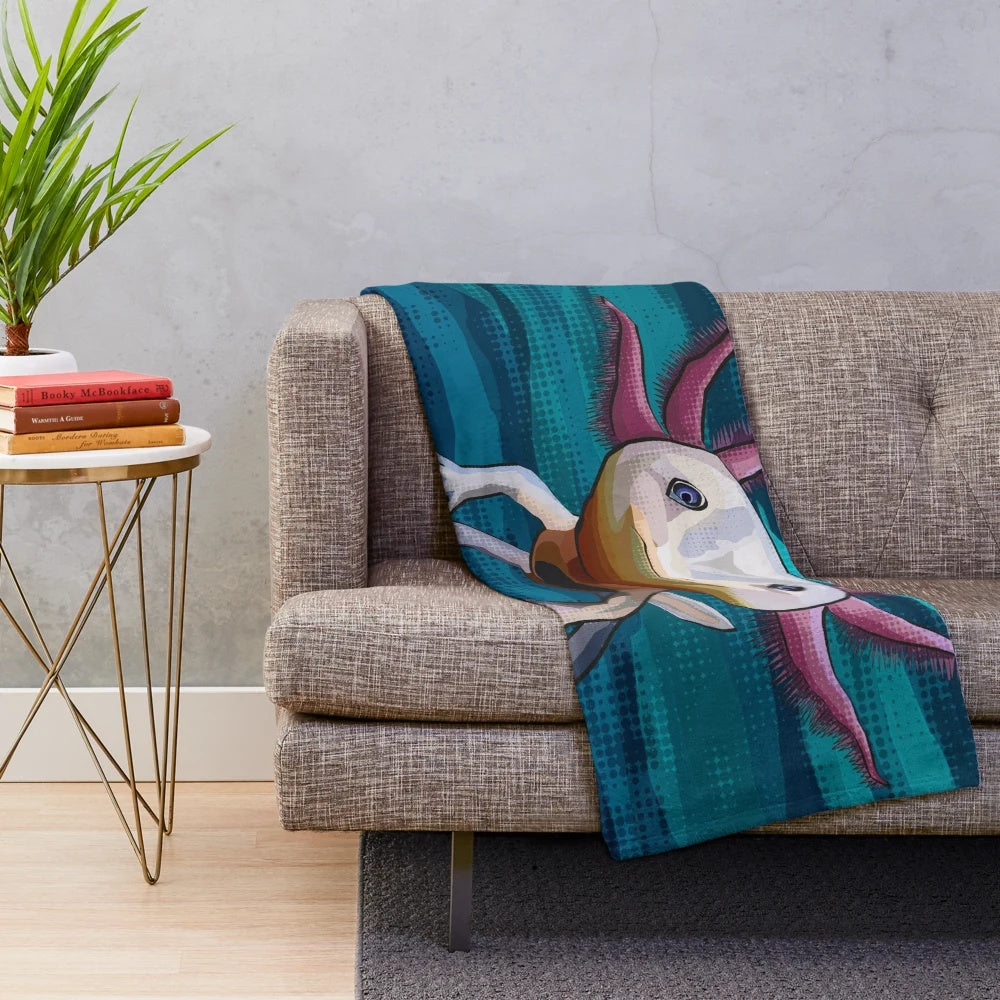 Soft and cuddly plush blanket featuring a cute axolotl design, great for fans of minecraft axolotls and aquatic pets.