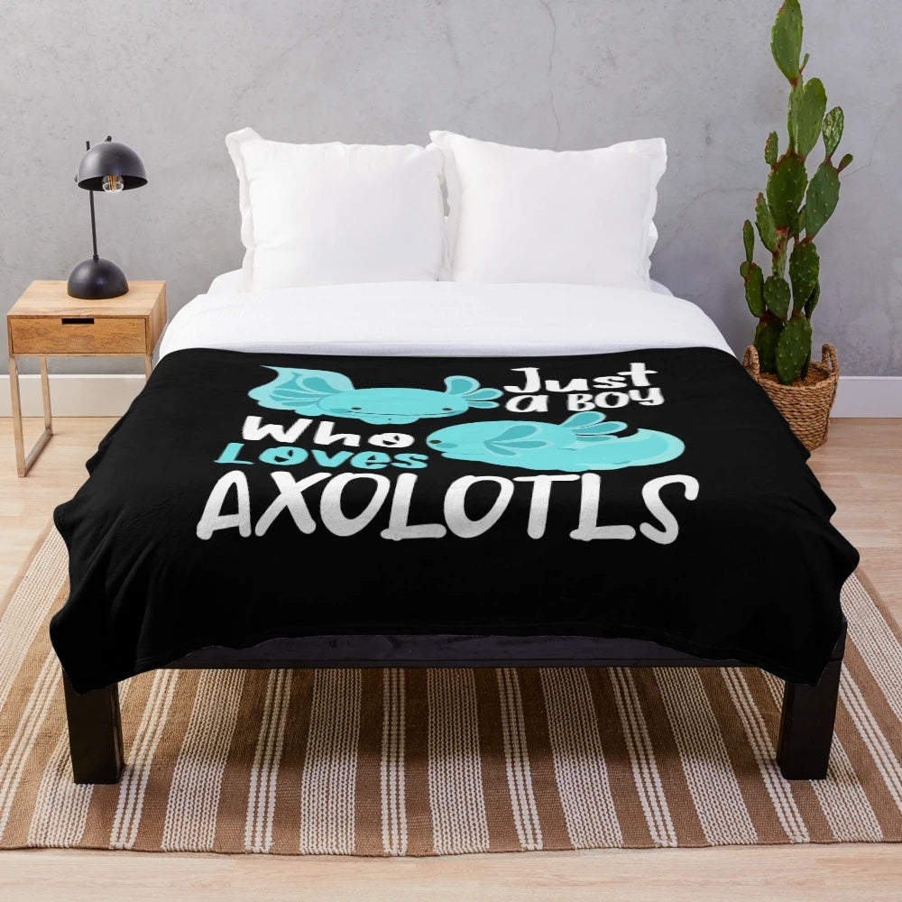 Soft and snuggly axolotl-themed plush blanket for fans of the unique Mexican salamander