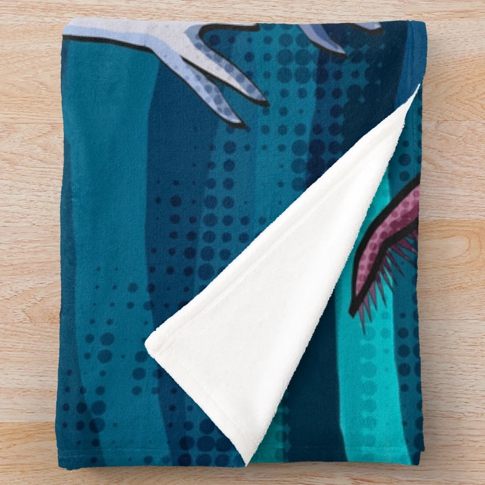 Soft and cuddly plush blanket featuring a cute axolotl design, great for fans of minecraft axolotls and aquatic pets.