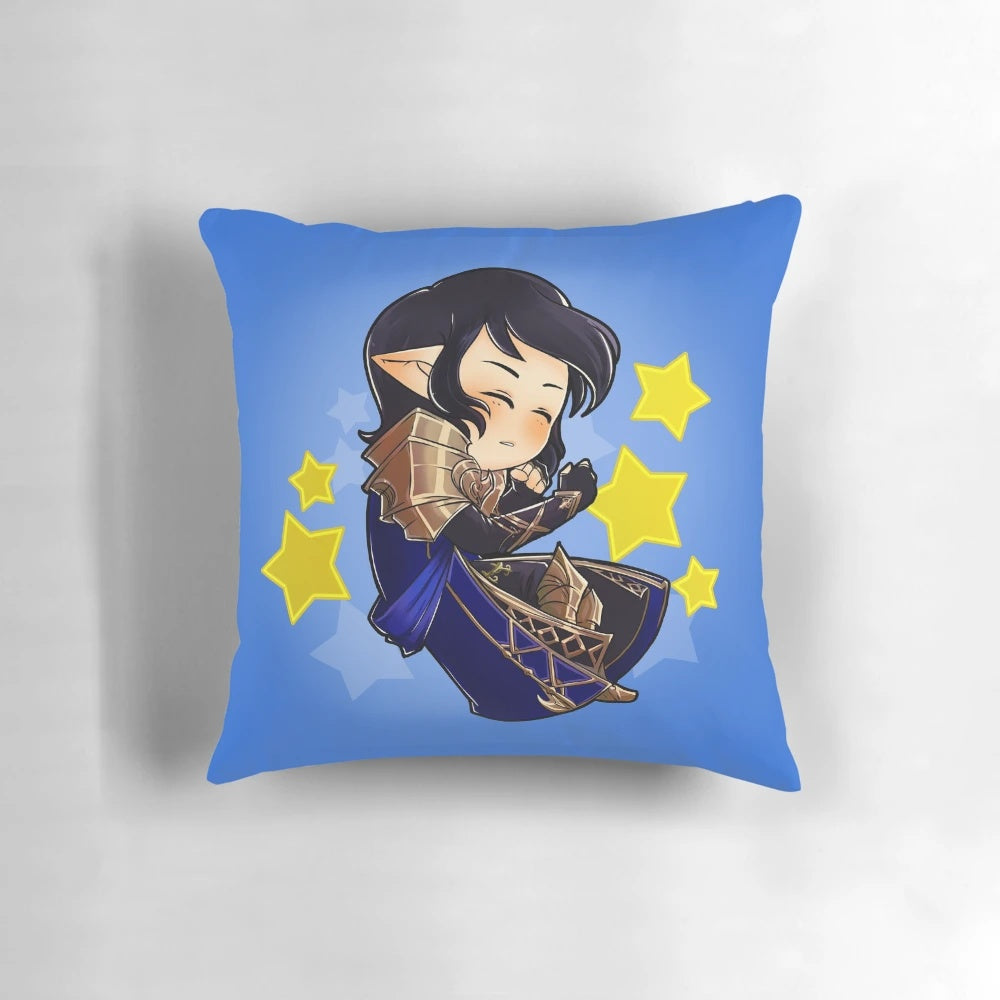 Soft and cuddly Aymeric-inspired chibi style pillow for Final Fantasy 14 fans