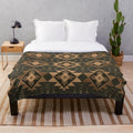 Plush blanket with seamless Aztec and Navajo inspired pattern