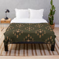 Aztec Navajo inspired plush blanket with seamless ethnic pattern