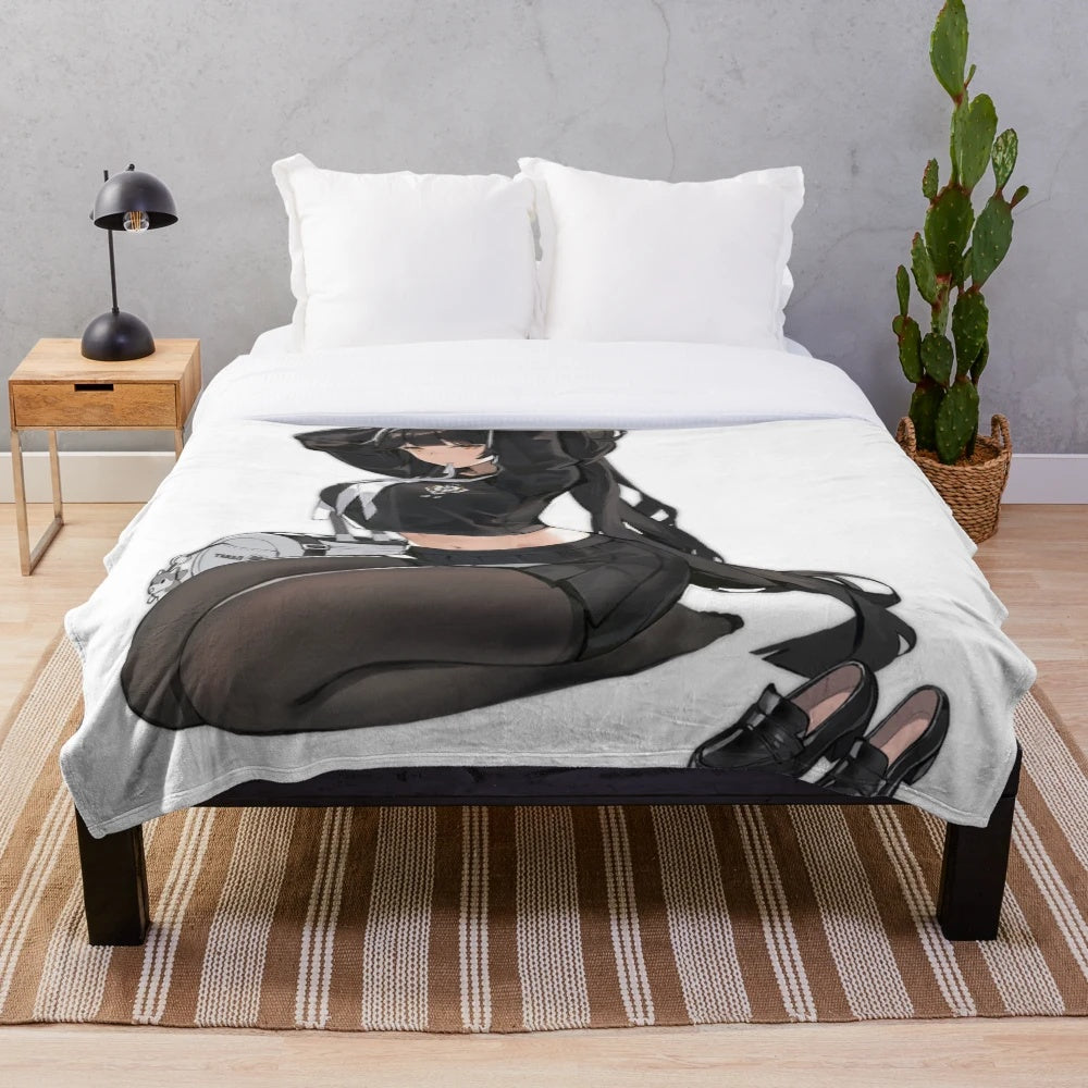 Azur Lane inspired plush blanket with cute anime characters