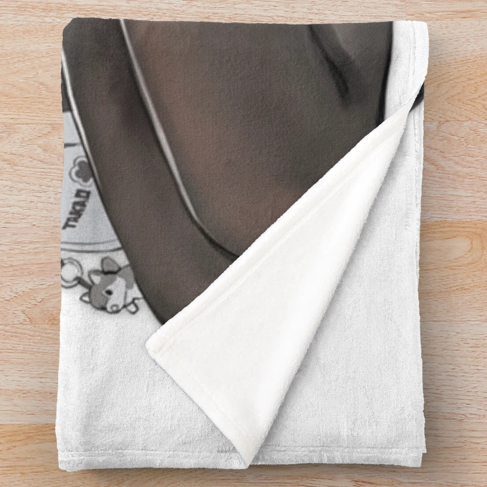 Azur Lane inspired plush blanket with cute anime characters