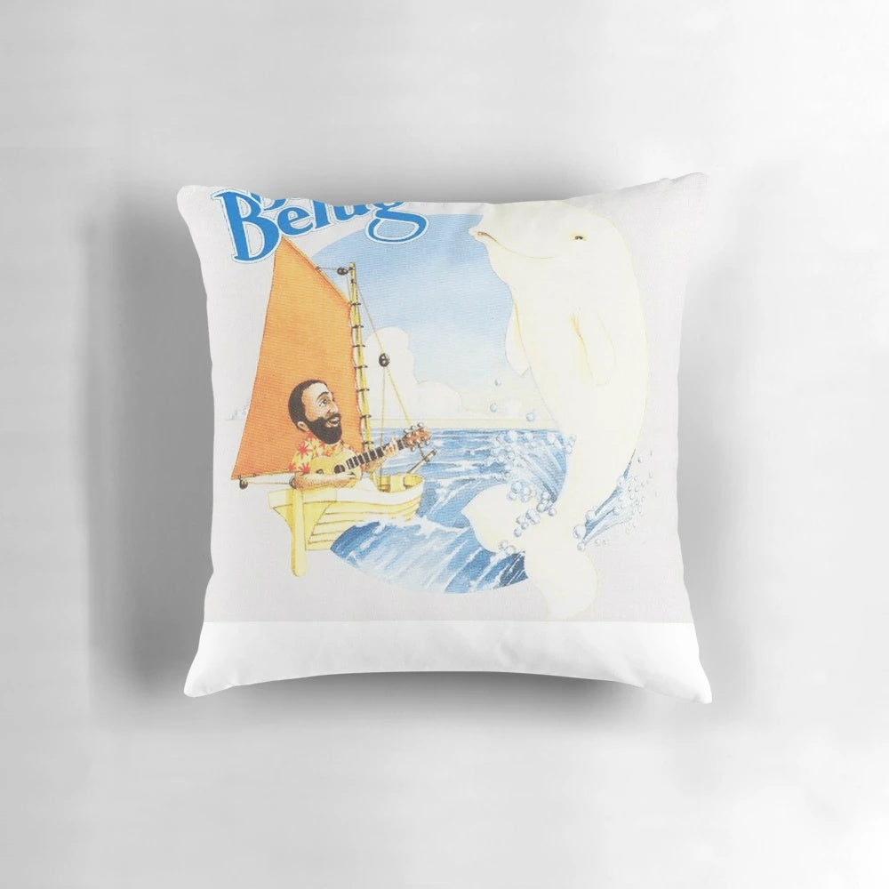 Soft, cuddly Baby Beluga Raffi plush pillow for a child's nursery or bedroom.