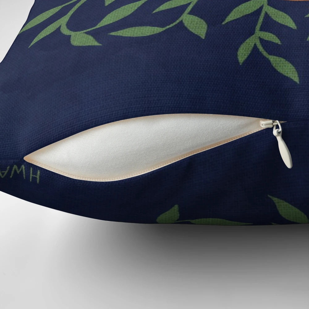 Charming baby fox pillow with embroidered details in autumn colors
