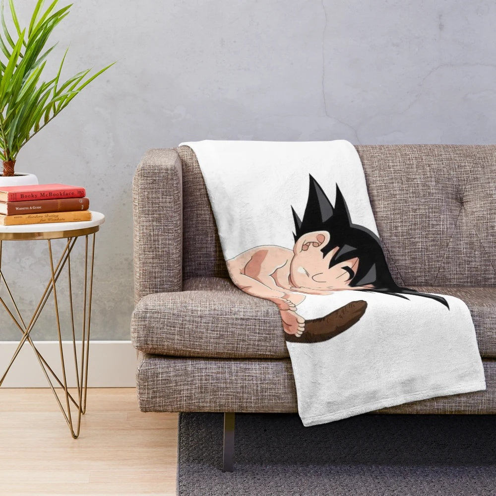 Soft and cuddly baby saiyan plush blanket, featuring dragon ball z inspired design