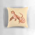 Vibrant orange and yellow baby wyvern pillow with fantasy dragon and dinosaur design