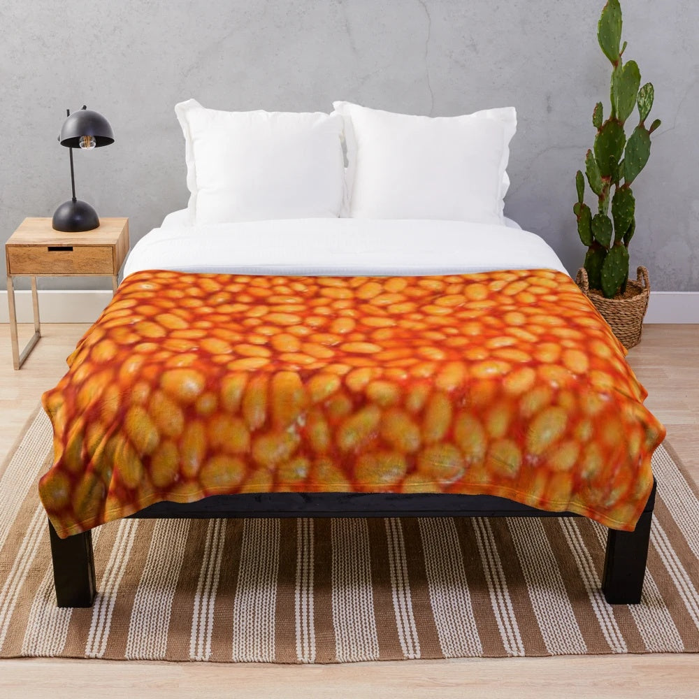 Baked Beans Plush Blanket with Soft, Warm Fabric