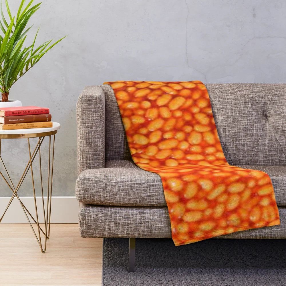 Baked Beans Plush Blanket with Soft, Warm Fabric